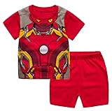 Sidney Red Ironman Pjs Boys Shorts 2 Piece Pajama