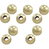 JewelrySupply - 14 Karat Yellow Gold Beads Round Beads [Size: 3.9mm / Hole Diameter: 1.0mm] (Package of 10)