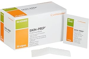 SMITH & NEPHEW Smith+Nephew SKIN-PREP◊ Wipes, Protective Dressing Wipes, Skin Barrier Film, Contains Alcohol, Box of 50