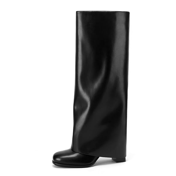MEOLEE KNEE HIGH BOOTS WOMEN FOLD OVER CHUNKY...