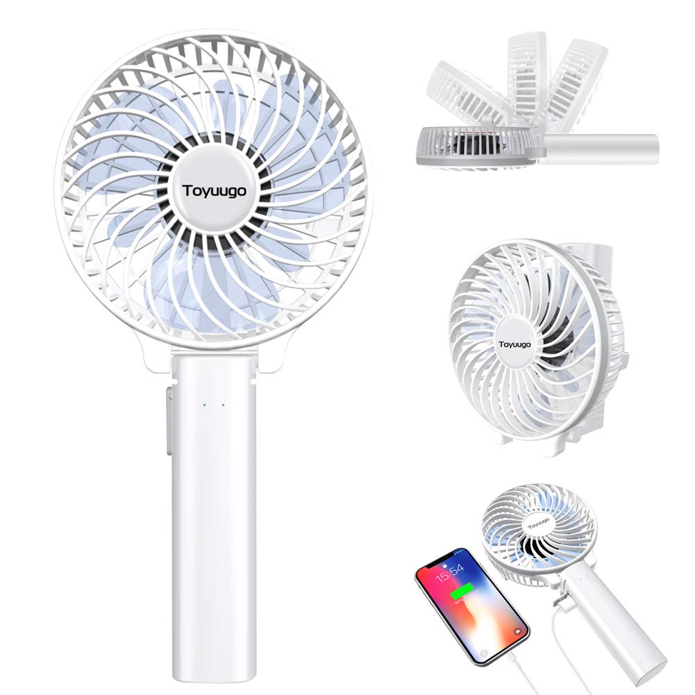 toyuugo Mini Handheld Fan Electric Portable USB Rechargeable Battery