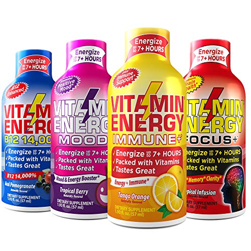Vitamin Energy Variety Energy Drink Shots , Mood+, Focus+, Immune+