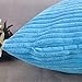 Home Brilliant Teal Throw Pillow Cover Decorative Soft Velvet Striped Corduroy Square Throw Pillow for Couch, 18 x 18 inch(45cm)
