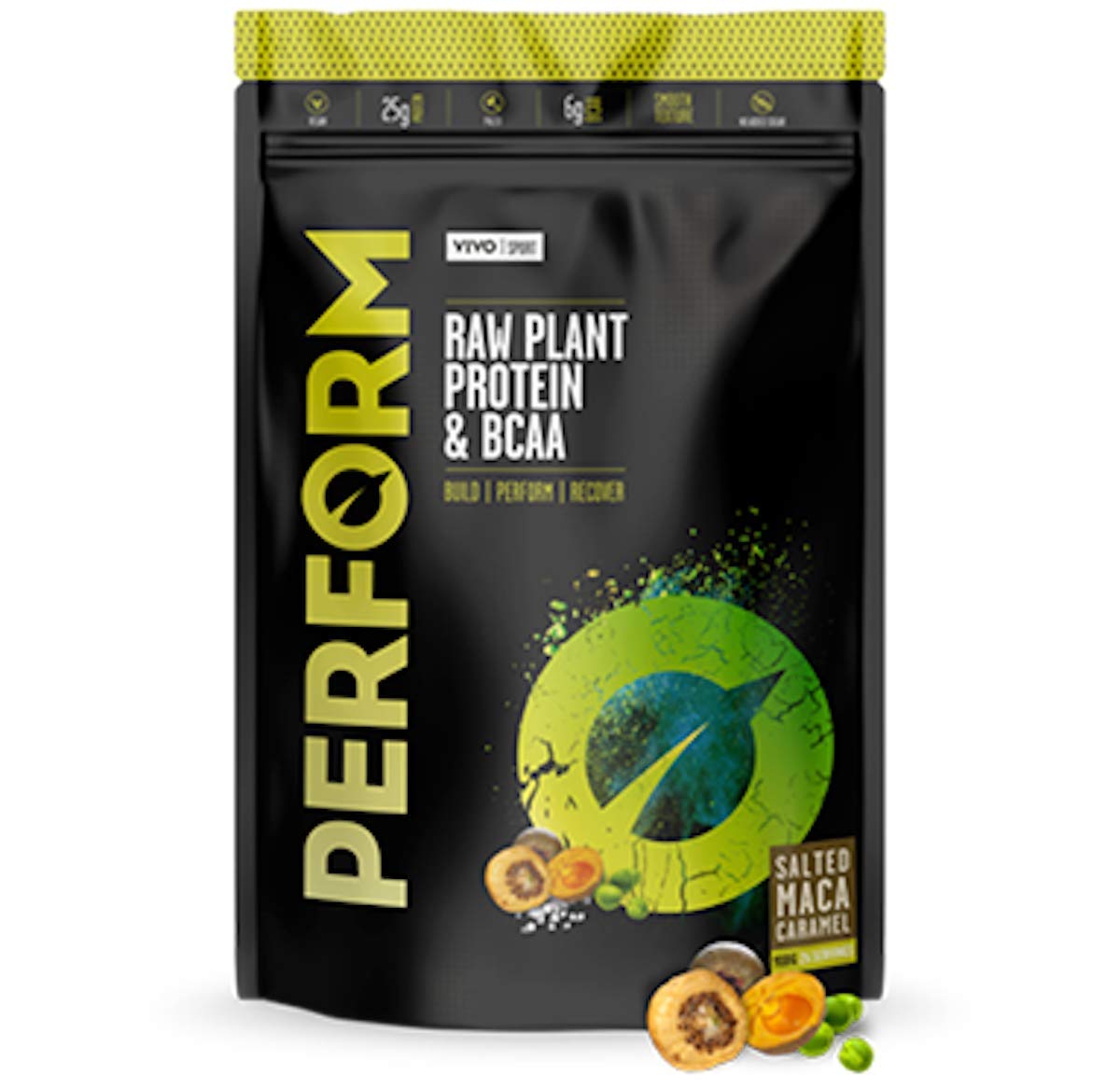 Vivo Life Perform - Protein Blend with BCAA  Gluten (536g, Salted Maca Caramel 