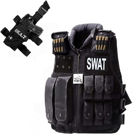 Amazon Catsobat タクティカルベスト Swat レッグホルスター セット Swatコスプレ ハロウィン ベスト 特殊部隊 コスプレ アーミーコスプレ タクティカルベスト スワット サバゲー 装備 サバイバルゲーム メンズ レディース 大きい ブラック 左足用 19年版