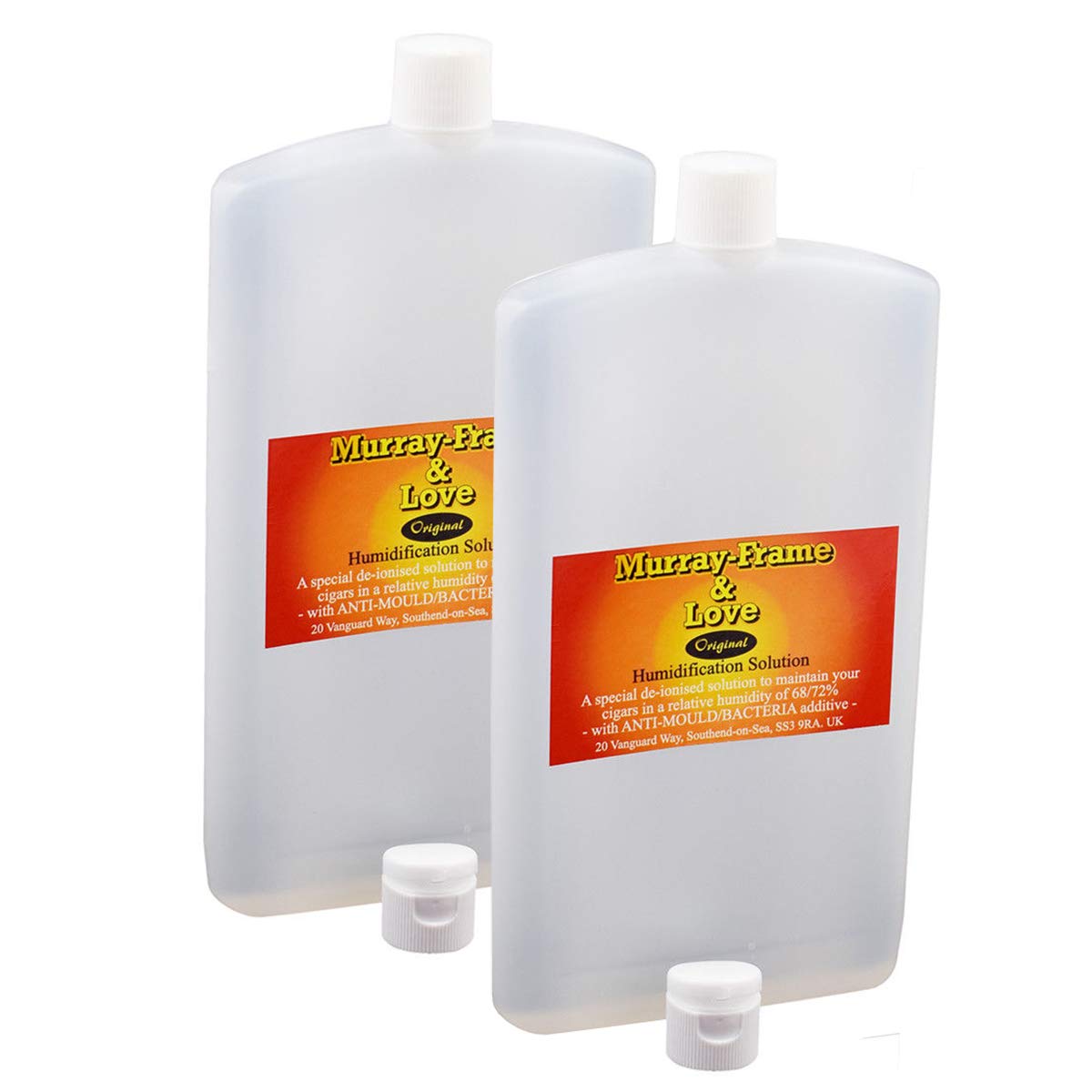 GMI300-2 - Murray Frame & Love Cigar Humidor Humidification Solution, 2 x 330ml Slimline Bottles with Anti-Mould Formula