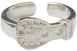 [Ldabrye] Adjustable Belt Buckle Ring Brush Alloy Rhinestone Jewelry Unisex Accessories Scratch Resistant Fashion Belt Buckle