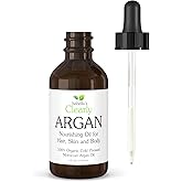 Isabella's Clearly ARGAN Oil for Hair | 100% Pure Organic Cold Pressed Oil of Morocco for Hair Mask, for Face, for Scalp | Virgin, Unrefined, In Glass Bottle, Packed in USA (Bulk 4 oz)