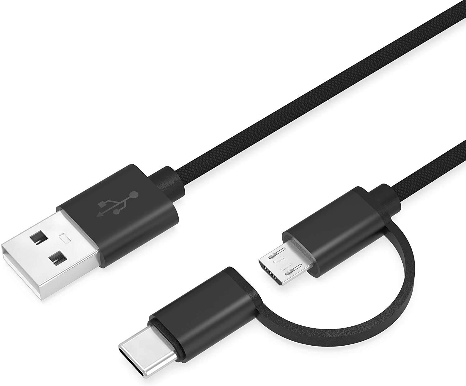 Superer 2 in1 USB Type C Micro USB Charging Cable Cord Fit for Samsung Galaxy Tab A E, S, S2 3 4, 10.1" 7.0" 8.0" 8.4" 9.6" 9.7", SM-T580/T380/T280/T387/P580 Tablet Charger Power Adapter Supply