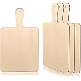 4 Pack Charcuterie Boards Bulk, Mini Charcuterie Boards, Cutting Board Bulk Unfinished Wooden with Handle for Creative DIY, Art Painting, Home Kitchen Decoration, Cooking Utensils(9.06" X 5.51")