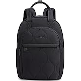 LOVEVOOK Laptop Backpack for Women, College Travel Backpack Puffer Womens Backpack for 15.6 Inch Laptop, Computer Water-Resistant Quilted Casual Daypack, Black