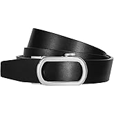 SUOSDEY Women Leather Ratchet Belt for Jeans Pants with Gold Automatic Sliding Buckle,Ladies Dress Belt,Width 1.2"