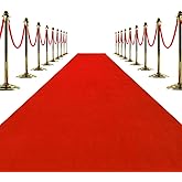 Red Carpet Runner for Partys, 3x30 Feet 451 GSM Extra Thick Non-Slip Waterproof Aisle Rug for Weddings, Events, Banquets, Hollywood Runway & Proposal