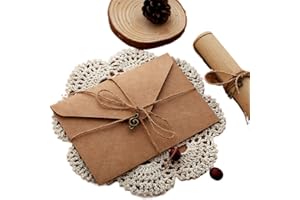 12pcs/Set Vintage Kraft Paper Writing Paper European Style Paper for Letter Writing Envelope Letter Paper Office Stationery P