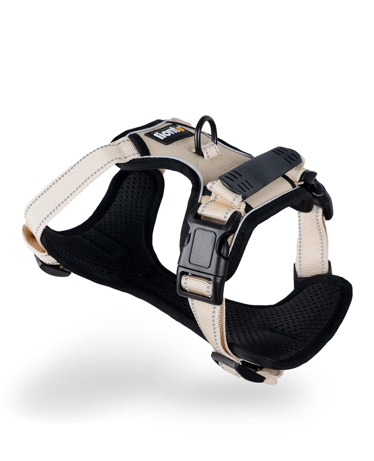 lionto Dog Harness Padded Anti Pull Harness Reflective Safety Harness Adjustable Size XL Beige — image 1