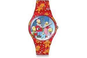 Swatch Wondrous Winter Wonderland Quartz Casual Red Watch