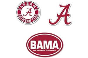 SDS Design Associates, Inc. Alabama Crimson Tide Large Auto Magnets, 3 Pack Durable Magnets. Size: Two 6"" and One 3"" Magnet. (Alabama), Red