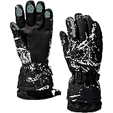 Ltrototea Ski Gloves - Men & Women's Waterproof Insulated Warm Touchscreen Snowboard Snowmobile Gloves with Wrist Guards