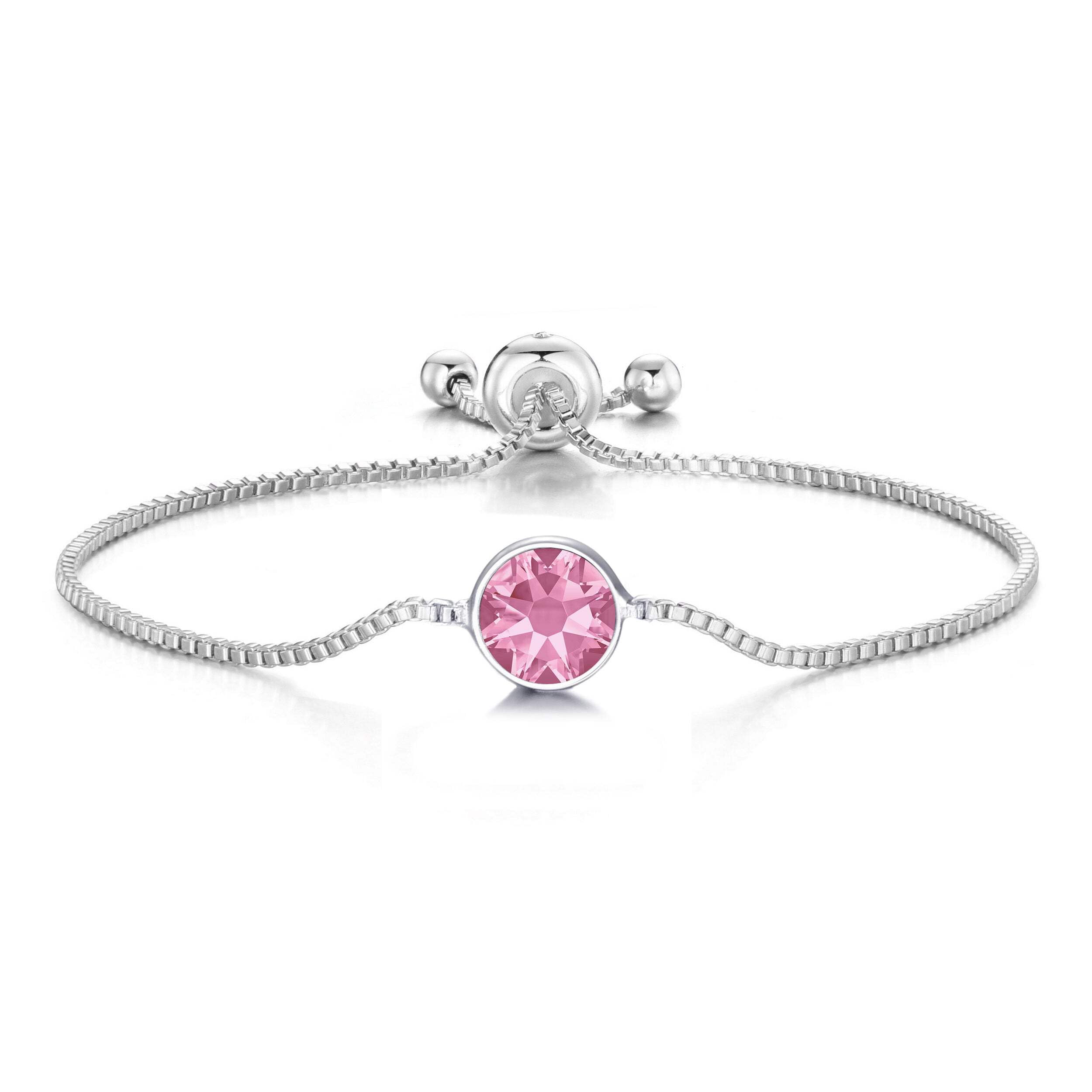 Philip Jones Pink Crystal Bracelet Created with Zircondia® Crystals