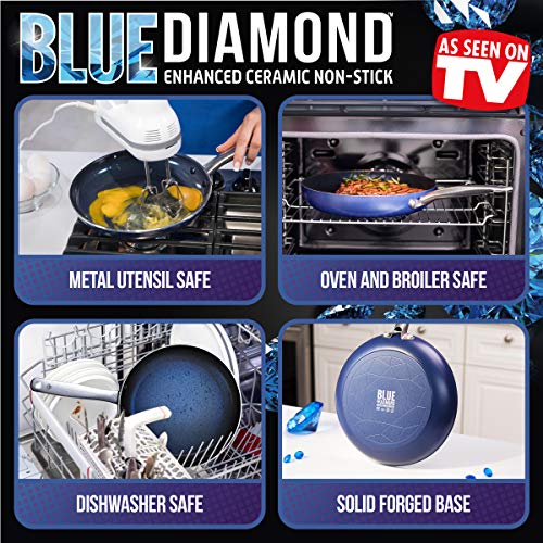 Blue Diamond Cookware Diamond Infused Ceramic Nonstick, 10 Piece