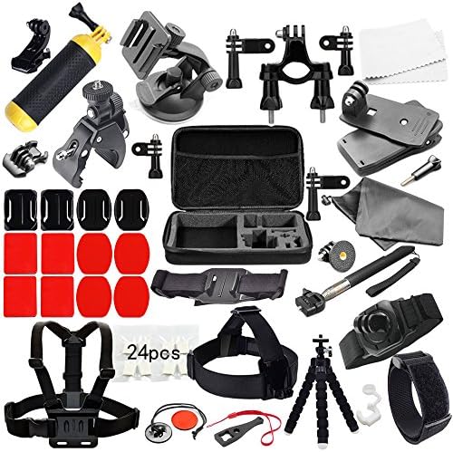 MCOCEAN Accessories Bundle Kit for GoPro Hero 5 / 4 - Session / 3+ / 3 / 2 / 1 /sj4000 / sj5000 Sport Cameras (27 Items)