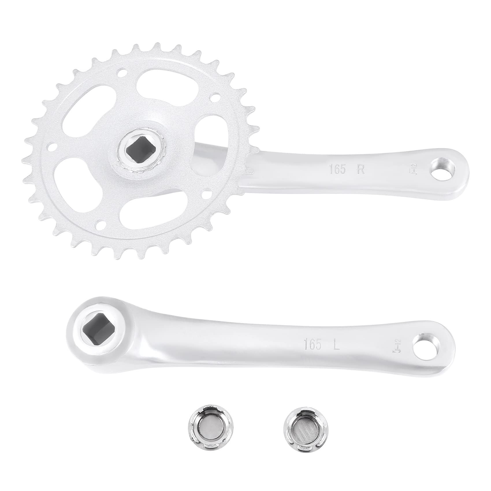 Tokiudeeir Bike Crankset Bicycle Chainring Pedals 32T Crank 165mm Single Speed Bike Chainwheel