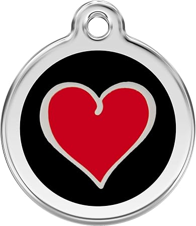 red heart dog tag