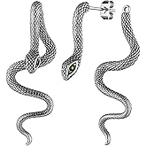 StyleJella Retro Snake Earrings for Women-Vintage Goth Punk Snake Earrings,Gold Silver Snake Earrings Statement Long Snake Jewelry