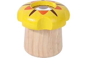 WODI TOYS WODI 1PCS Wooden Kaleidoscope for Kids - Montessori Educational Optical Toy, Vintage Birthday Gift for Boys Girls Ages 3-12, Travel Sensory STEM Learning (Yellow)
