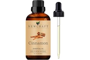 NEWCRAFT Cinnamon Essential Oils Organic, 30ML 100% Pure and Natural Cinnamon Essential Oil with Dropper for Aromatherapy Diffuser - Cinnamon/1 Fl Oz