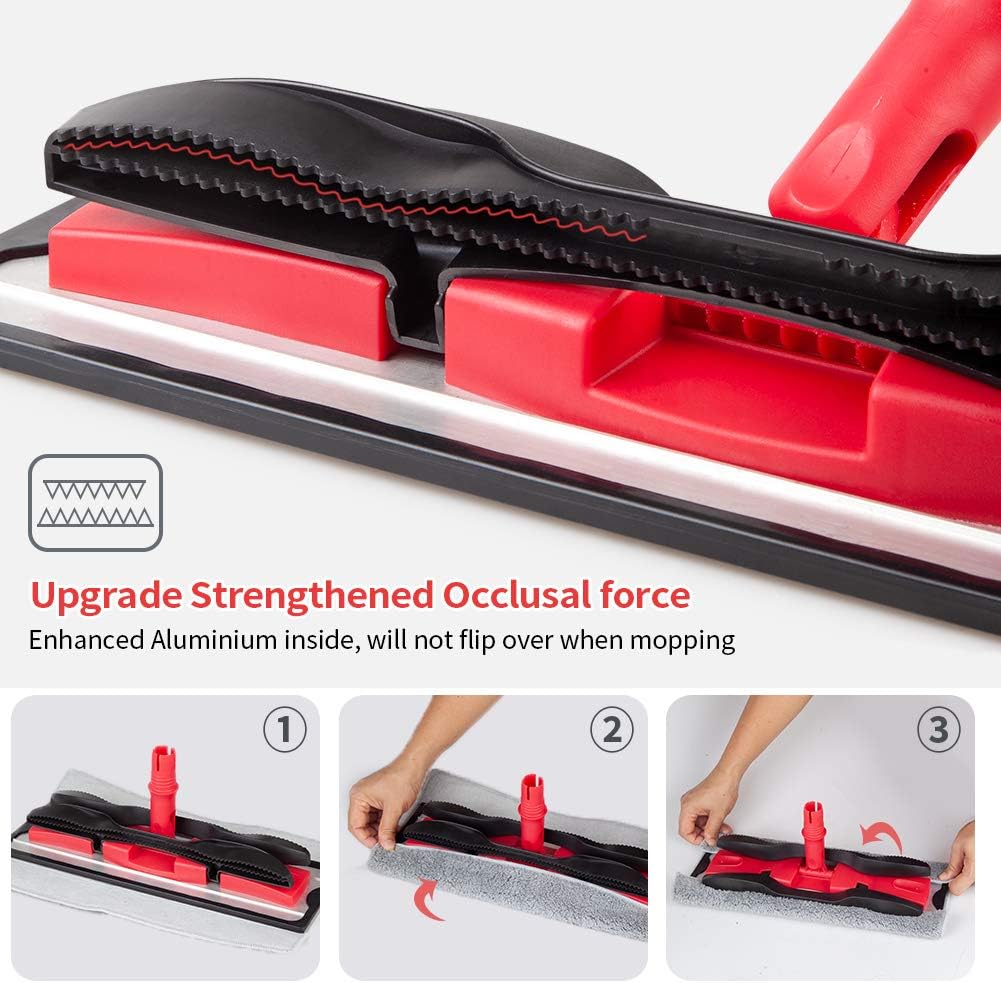 MEXERRIS Microfiber Floor Mop for Hardwood Cleaning 360 Rotating Dust Wet Mop with Extended Handle, 4 Reusable Washable Mop Pads Cloth and 1 Scraper: Home & Kitchen