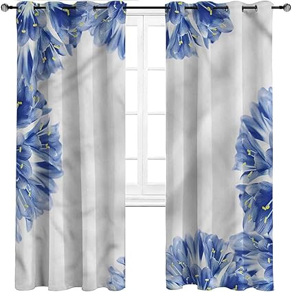 Cortinas opacas para ventana UNOSEKS LANZON, florales, ramo de