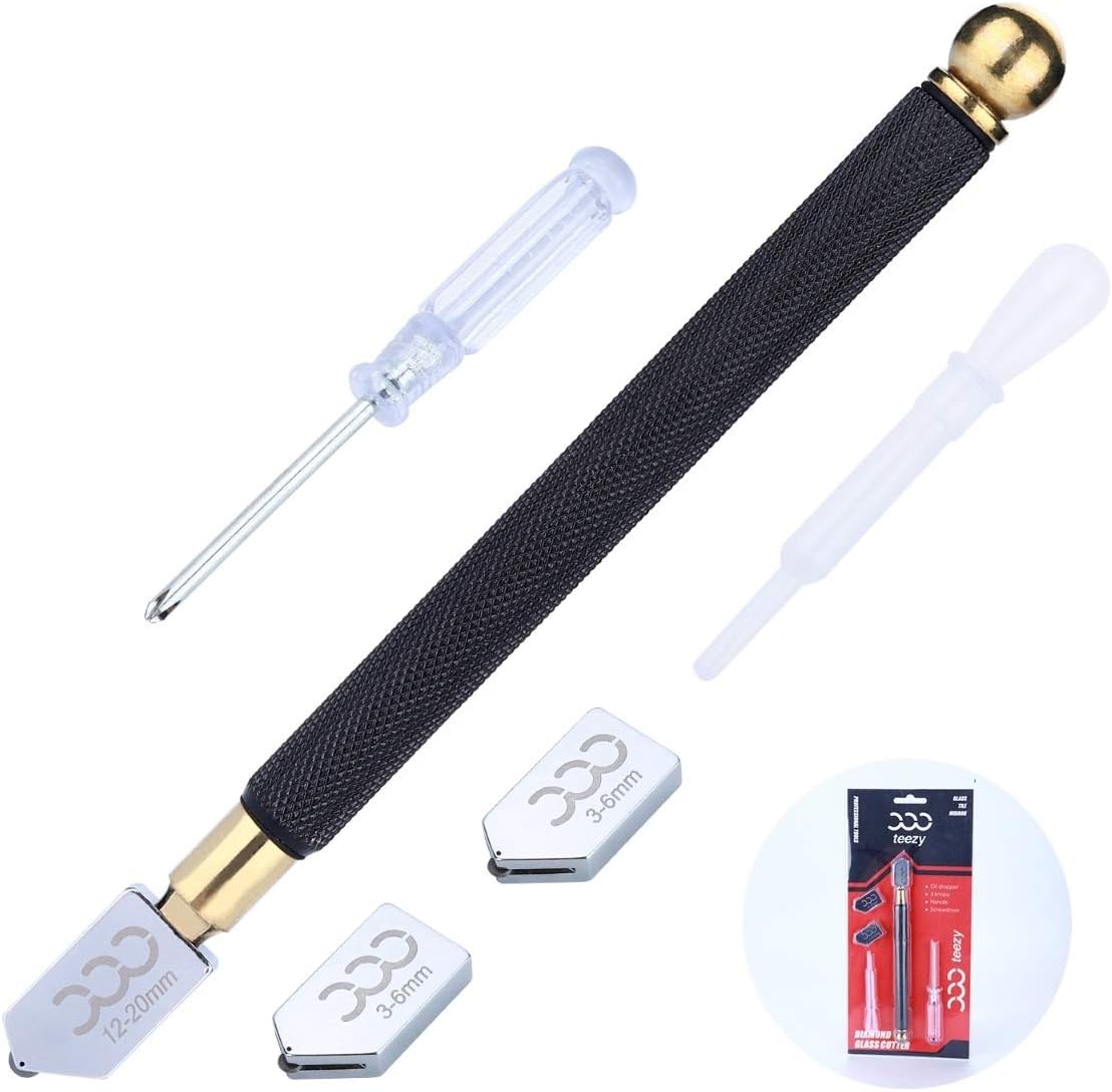 CCC TEEZY Glass Cutter Tool 2mm20mm with Carbide Tip