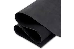HADZAM Genuine Leather Tooling Sheets, Full Grain Cowhide, 2mm Thick, Square Pieces for Crafts (Black, 12"X24")