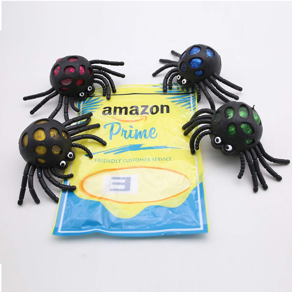 POPLAY Squishy Ball/Vent Toys/Slime Stress Ball/Anti Stress Toys,Spider Ball,4 PCS