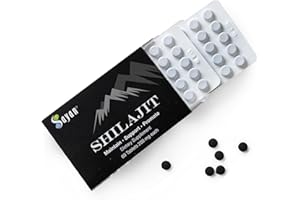 Sayan 100% Pure Shilajit Tablets,12,000mg High-Potency Supplement, More Effective Than Resin & Capsules, 85+ Trace Minerals Sourced from 10,000ft Lab-Tested for Purity. 60 Tablets - 1-2 Month Supply