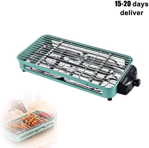 Amazon Com Indoor Bbq And Griddle Hot Plate With Built In Drip Tray Electric Barbecue Grill With 5 Levels Of Temperature Adjustment For Home Dinner Camping Travel Hiking Kitchen Dining