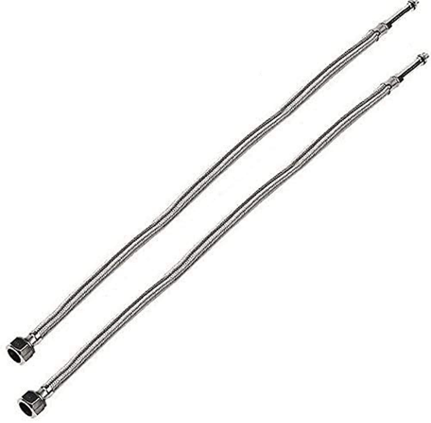 Flexible Tap Hose for Washbasins, Monobloc Basins or Kitchen Taps 400mm, 500mm, 900mm, x 10mm and 12mm, Polished Chrome, 900mm x 10mm