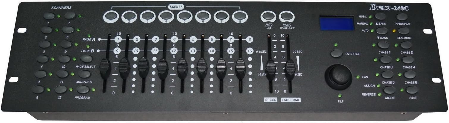 New 192 CH DMX-512 Universal LED Stage Lighting Controller Console Party Disco DJ Pro