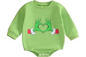 Dcohmch Baby Boy Girl Christmas Outfit Long Sleeve Romper Shirt Crew Neck Bodysuit Newborn Fall Winter Clothes