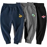 NautySaurs Toddler Boys Sweatpants Kids Sport Jogger Pants Cotton Active Pants Multipack