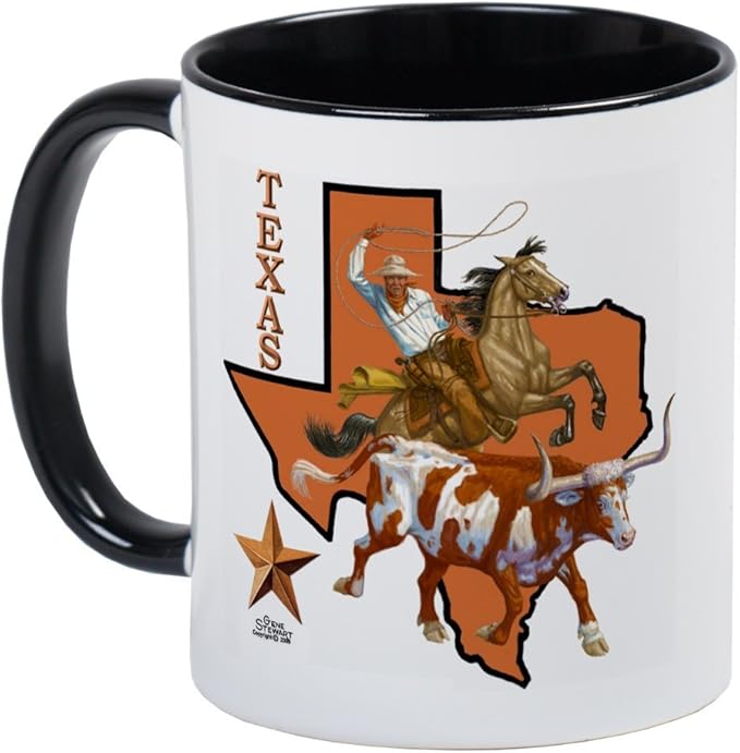 CafePress Texas Cowboy & Longhorn Mug Unique Coffee Mug, Coffee Cup Kitchen & Dining