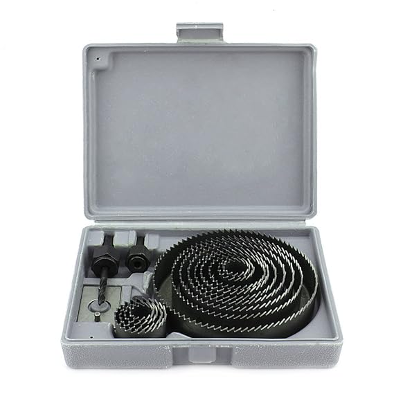 Yosoo 16-teilig Lochsägesatz Lochsägen-Set 19-127mm Bohrkrone Dosenbohrer Lochkreissäge im Koffer