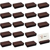 GIYAWA 18Pcs Wood Place Card Holders, Wedding Reception Place Name Displays, Photo and Number Stands for Home Party Banquet Table Seating Decor