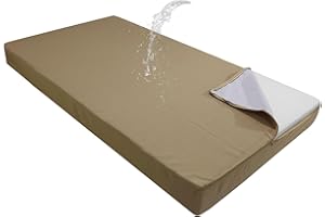 NSFBZA Olefin Twin Outdoor Porch Swing Bed Mattress Cover Waterproof, Twin Size Patio Daybed Cushion Covers Fitted Sheet Slipcover with Zipper, Only Cover (Light Brown, 75 * 39 * 6IN)