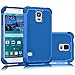 Tekcoo Galaxy S5 Case, [Tmajor] Sturdy [Navy Blue] Shock Absorbing Hybrid Rubber Plastic Impact Defender Rugged Slim Hard Case Cover Bumper for Samsung Galaxy S5 S V I9600 GS5 All Carriers