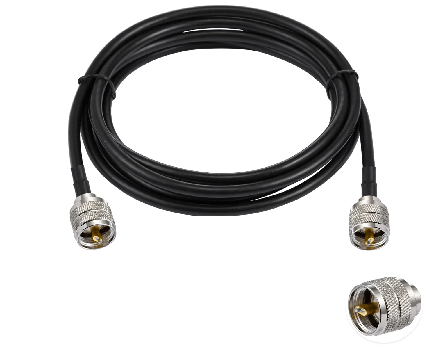Vecys PL 259 Cable UHF Male PL-259 to UHF Male PL-259 Low Loss Coax Cable RG58 10FT/3M for Walkie Talkie CB Radio SWR Meter Antenna Analyzer