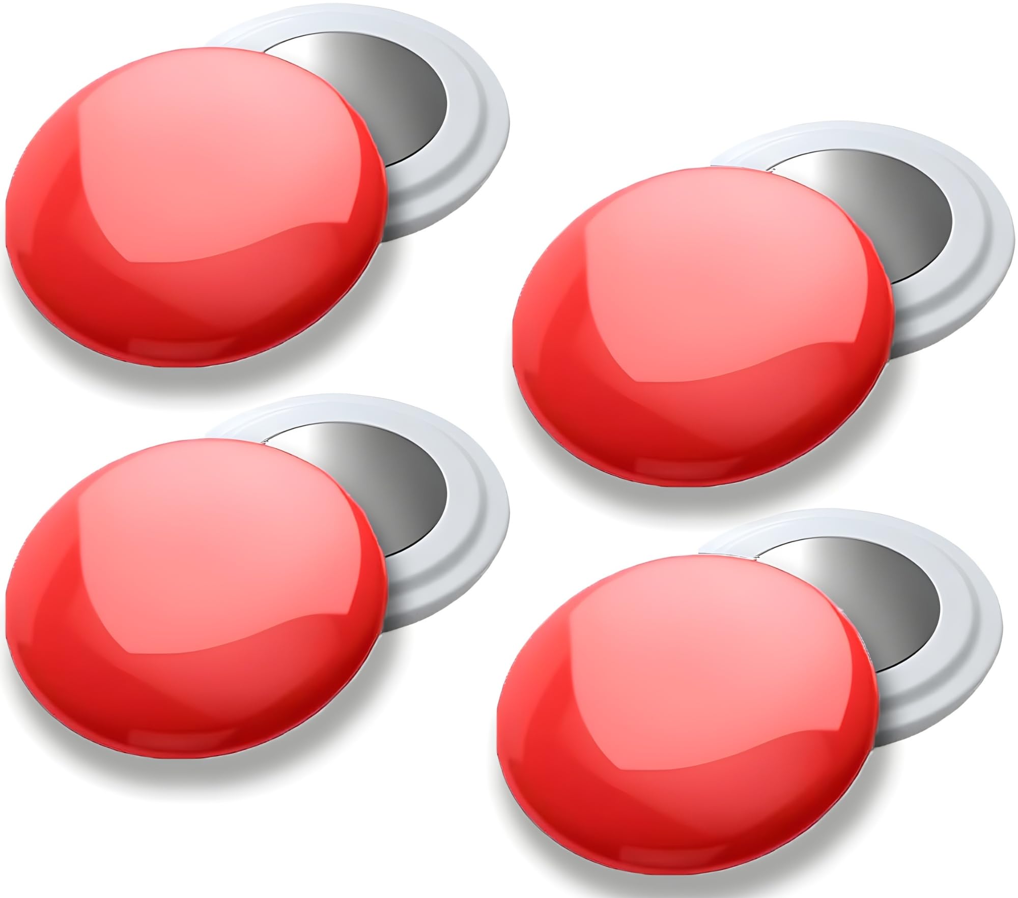 4 Pcs of Magnetic Running Bib Clips - Strong Race Number Magnets for Precise and Stable Placement on Technical Clothing, Lightweight Comfort for Marathon, Trail and Triathlon Runners (Red)