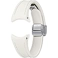 SAMSUNG Galaxy Watch 6, 5, 4 Series Hybrid Eco Leather Band, Slim, Magnetic D-Buckle Closure for Men, Women, Smartwatch Replacement Strap, One Click Attachment, Small/Medium, ET-SHR93SUEGUJ, Cream