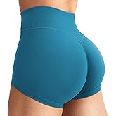 YEOREO Women's Biker Shorts 2.5" No Front Seam Elysina High Waist Hidden Scrunch Workout Gym Yoga Running Shorts